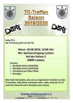 Einladung zum TC - Treffen am 18.08.2019